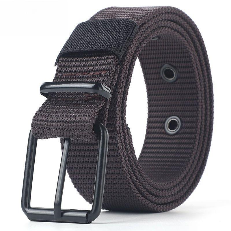 Minimalist Stylish Design Men Lightweight Woven Canvas Belt With Metal Clasp