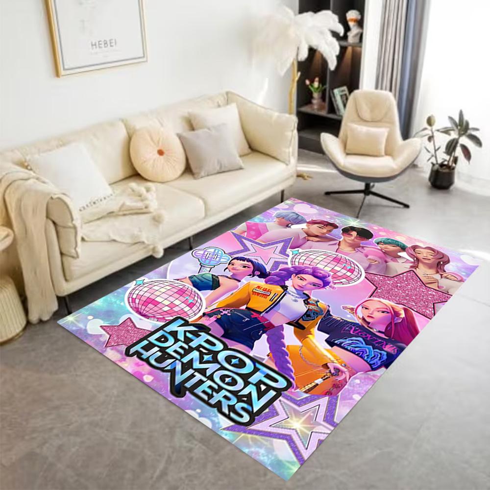 1pc K-pop Demon Hunters Rug Home Carpet Decoration Office Decor Gift Living Room Bedroom