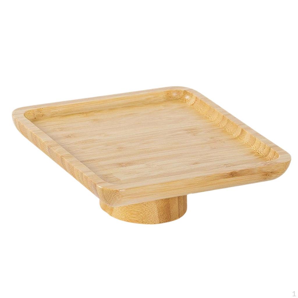 Bamboo Cake Stand Food Storage Tray Multifunctional Veggie Platter with High Base Snack Serving
