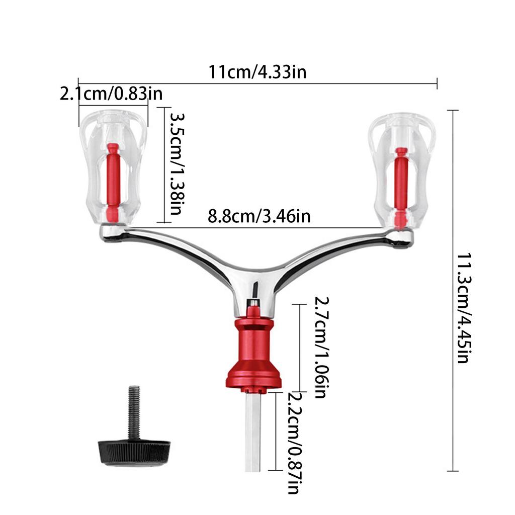 Fishing Reel Handle Double Handle Fishing Reel Handle Part Aluminum Alloy Baitcasting Fishing Reel Handle Replacements