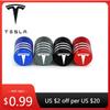 Car Sticker Car Anti Theft Valve Caps Wheels Valve Stem Cover for Tesla Roadster Model S X 3 Y P75D P85D P90D P100D Auto T
