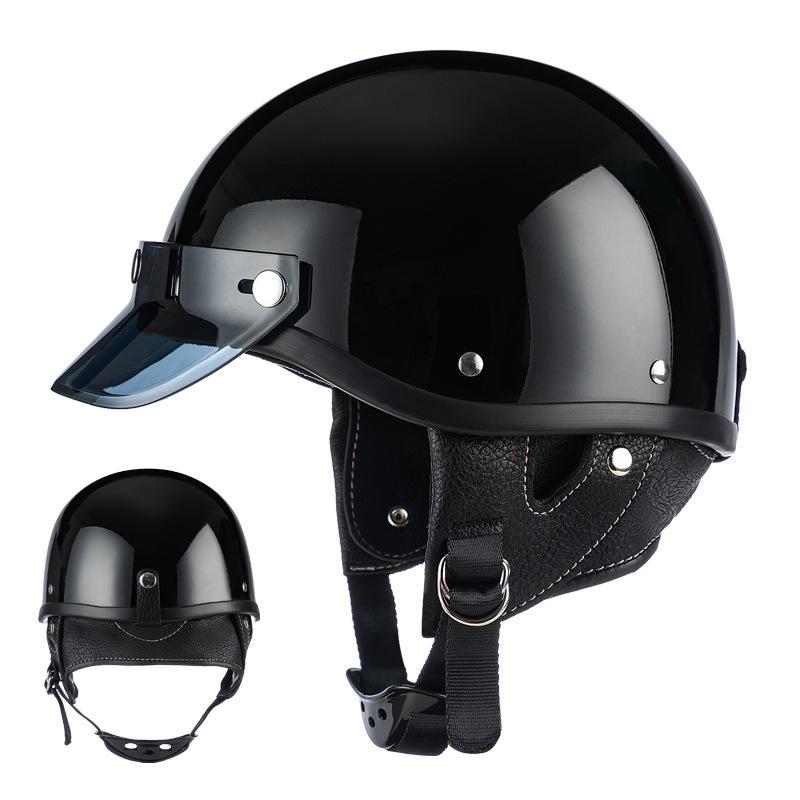 Retro Half Face Vintage Motorcycle Helmet Unisex for Men Women Scooter Four Seasons  Riding S