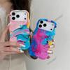 Three-dimensional Oil Painting Abstract Graffiti Mobile Phone Case iPhone11 Fashion Women's Wave Film Two-in-one Apple 11