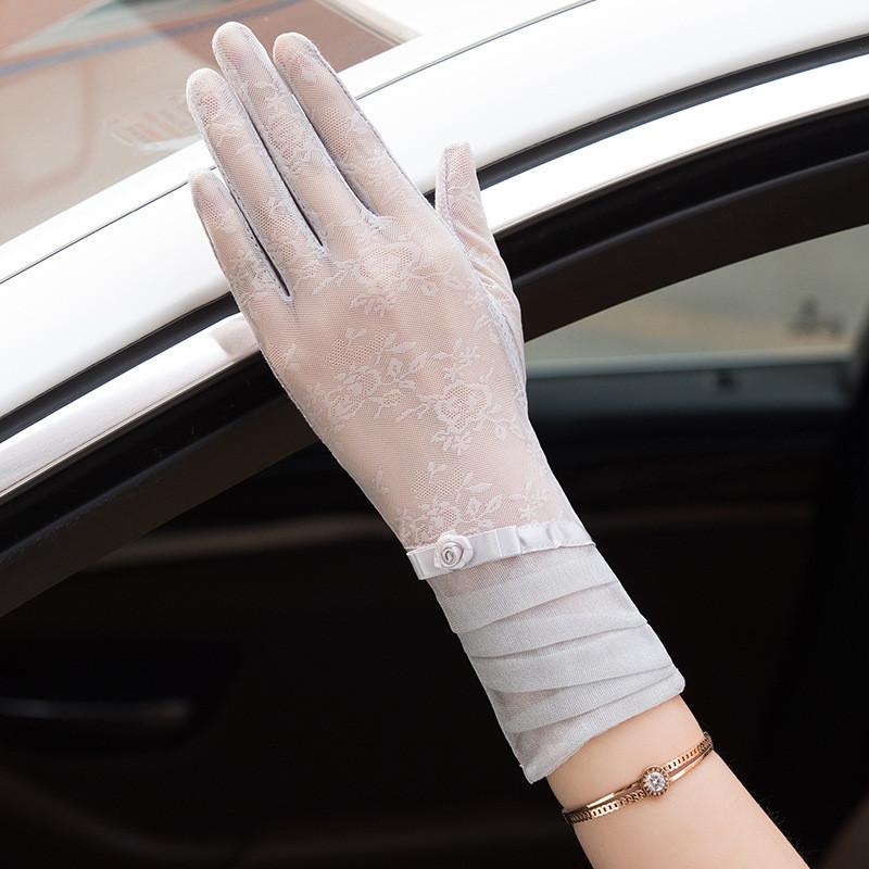Womens Uv Sun Protection Gloves With Breathable Ice Silk For Driving And Outdoor Activities