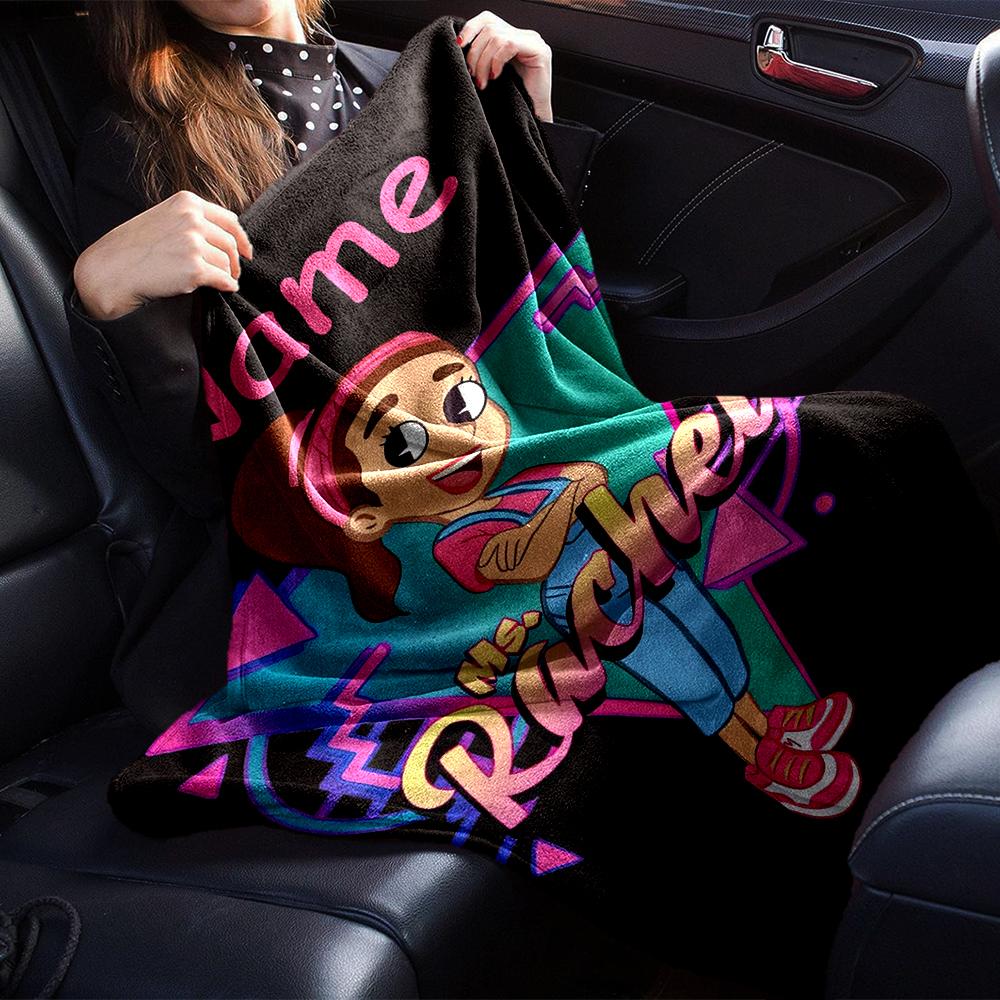 Custom Name Ms. Rachel Theme Printed Blanket - Perfect for Couch, Bed, Travel & Outdoor Use | Machine Washable, Cozy & Durable.