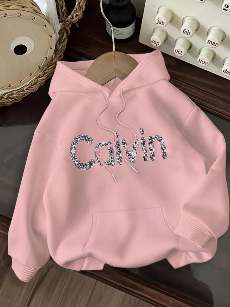 2025 EU Size Unisex Hooded Sweatshirt with CaIvin Print – New Style
