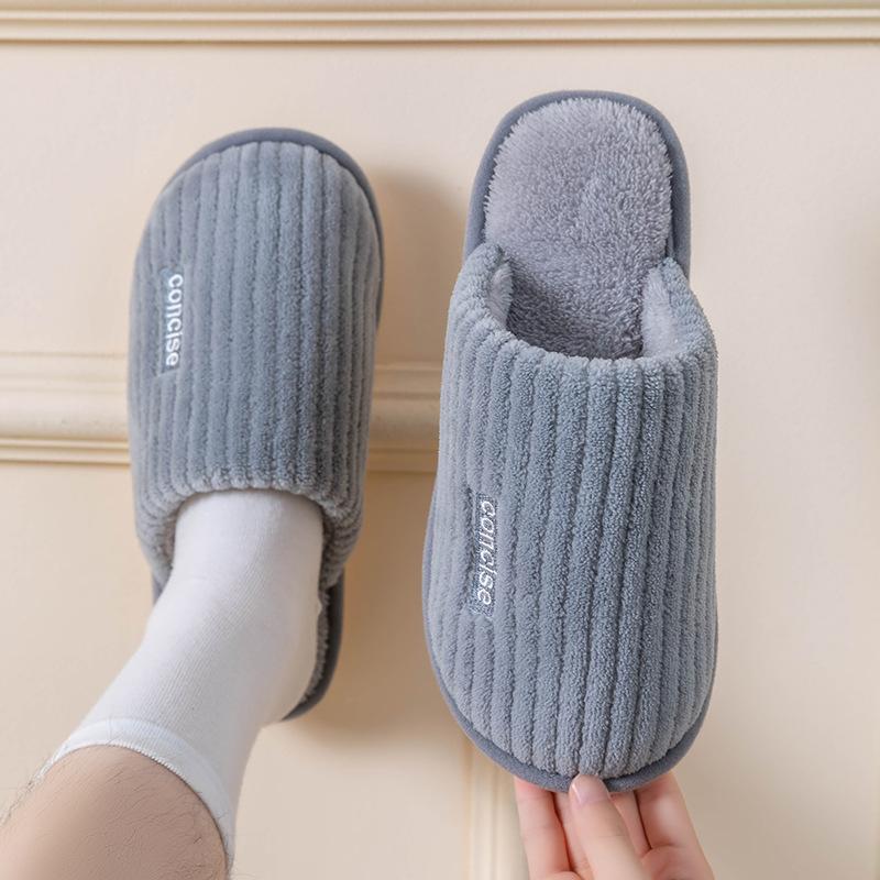 Cotton Slippers for Women In Winter, Suitable for Home Use In Spring and Autumn, Indoor Warmth and Anti Slip Home, Cixi Winter Couple, Plush Men