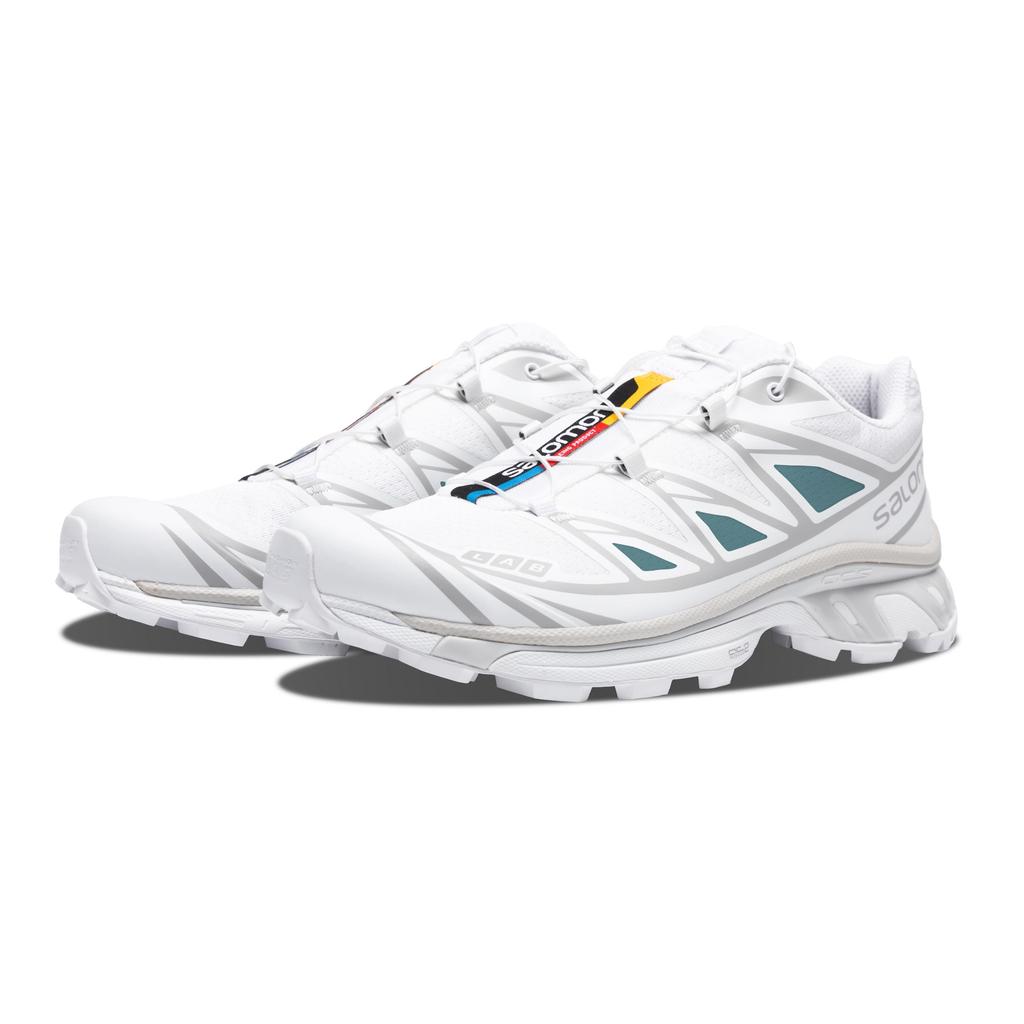 SALOMON XT 6 Slip Resistant Abrasion Resistant Low top Running Shoes Unisex White Blue 412529(Team348-)