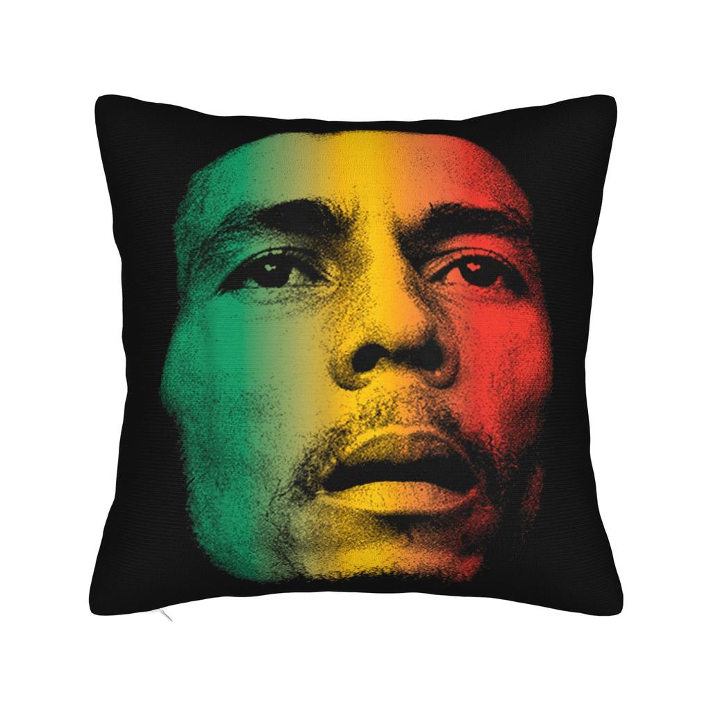 Pillow Case Rasta Reggae Music Jamaica Rastafari Roots Jamaican Soft Bob Marley Face Pillow Cover For Sofa Car Pillowcases