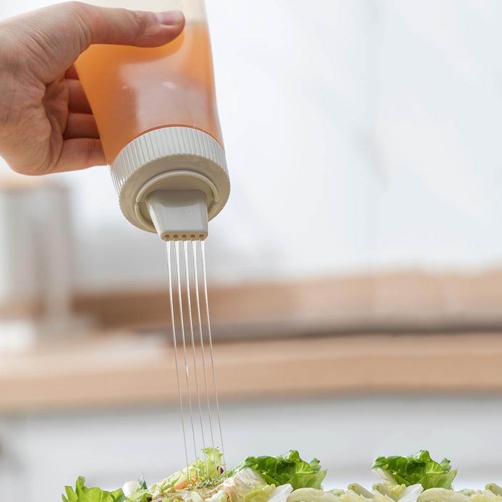 Squeeze Bottle With Cap Transparent Leakproof Plastic Dispenser For Kitchen