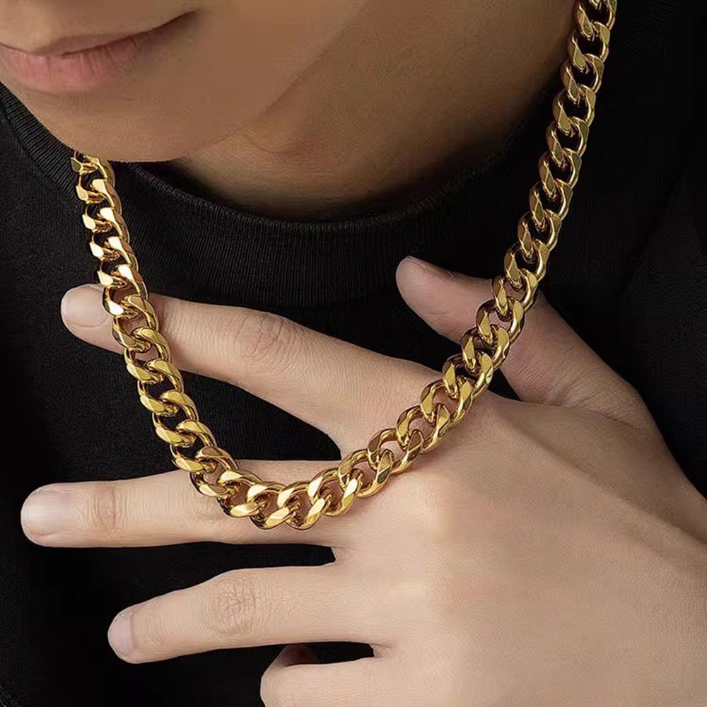 3/5/7mm Stainless Steel Cuban Link Chain Classic Punk Personality Jewelry Simple Fashion Hip-hop Couple Necklace for Men Women