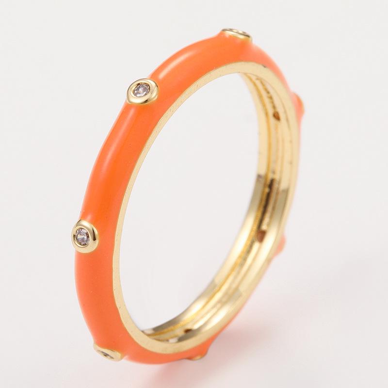 Ensemble de Bagues Kenjie Émail Cuivre Zircon – Couleurs Macaron Femme SS2023