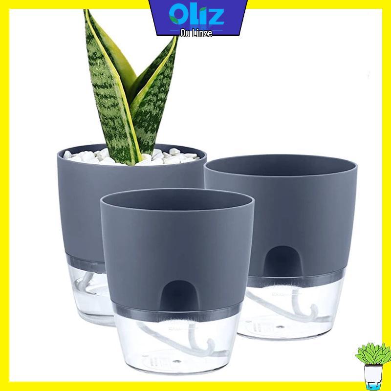 A7 Indoor Transparent Self-Watering Double-Layer Flower Pot.
