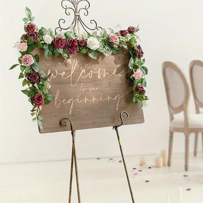 1,85 m Girlande Blumen Künstliche Rosen Blumenarrangements Hochzeitsbogen Blumen Tisch Mittelstücke Blumengirlande Grüngirlande Kulisse Wanddekoration