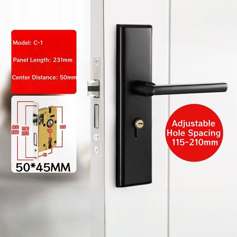 Modern Door Lever Handle With Lock, Keyed Entry, for Interior Doors, Polished Stainless Steel Finish Privacy Door Knob Lock Set