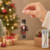 Rustic Christmas Tree Pendants Nutcracker Ornaments, Durable Wooden Hanging Figurines, Country Style Retro Holiday Gift Tags Decorations, for