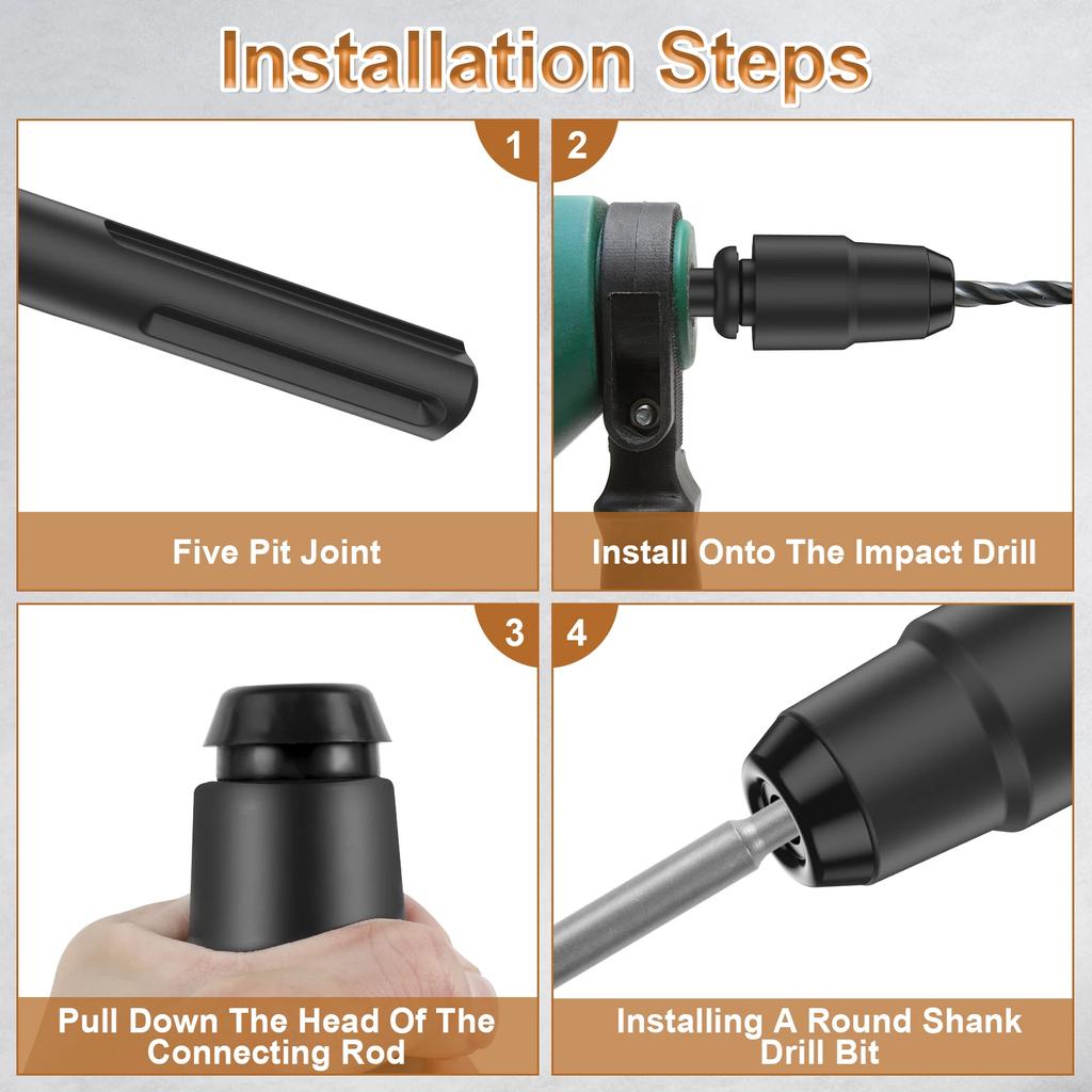 Electric Drill Adapter SDS Max To SDS Plus Sturdy 40Cr Steel Drill Chuck Conversion Tool SDS Max To SDS Plus Drill Converter