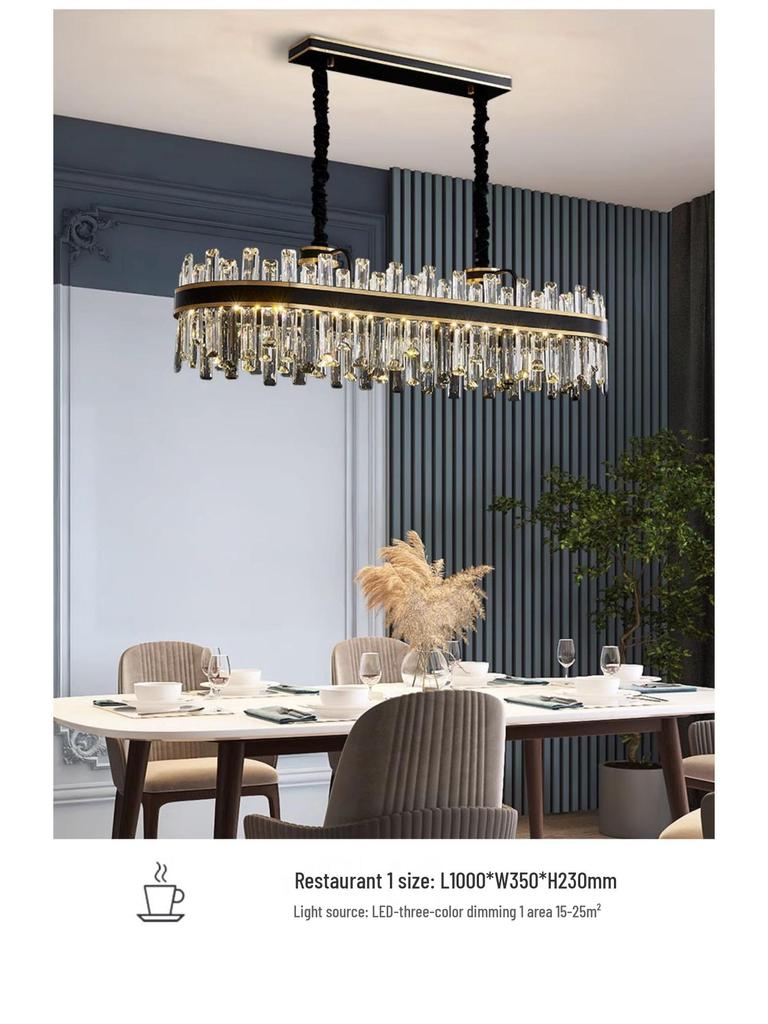 High-End Crystal Chandelier for Modern Spaces - Black, Luxury Lighting for Living Room, Bedroom, Bar, Restaurant, or Villa
