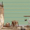 Wallpaper Triangles Sea and Green for Living Room and Bedroom 50x1000