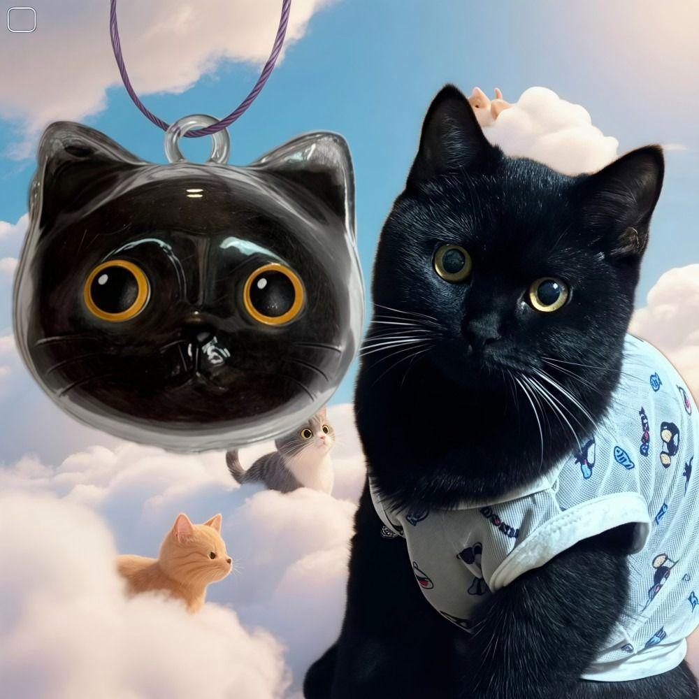 Transparent Cat Hair Collector Keychain Feline Fur Storage Box Creative Pet Hair Holder Hanging Accessory for Cat Owners