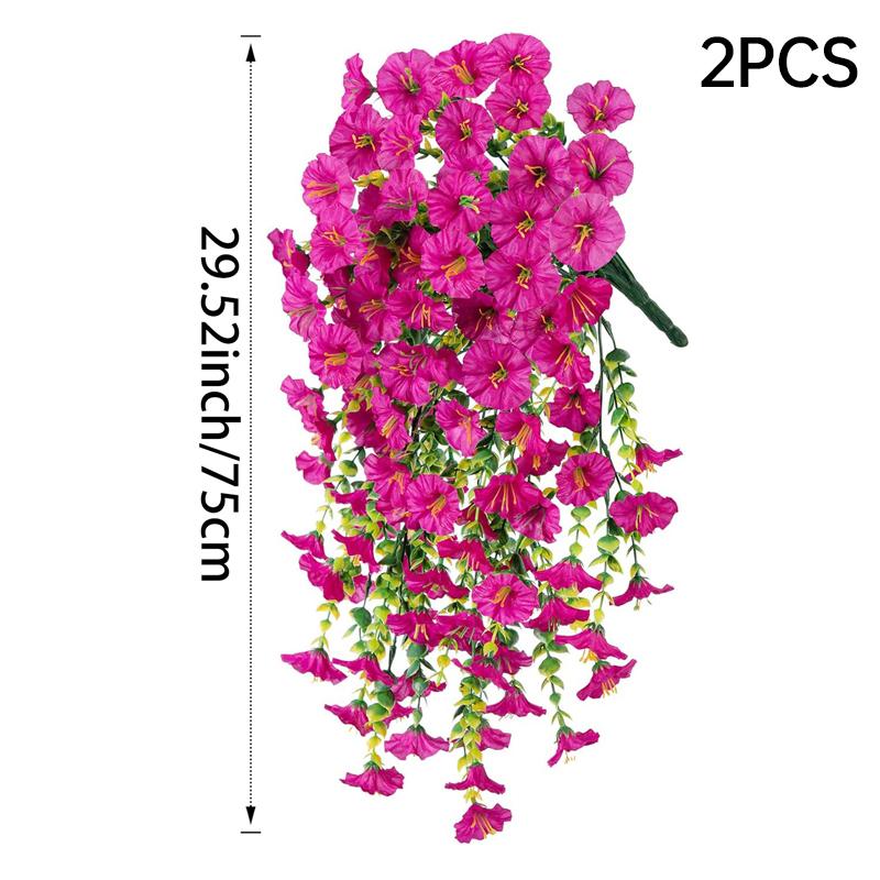 

Lifelike Artificial Morning Glory & Eucalyptus Hanging Decor Waterproof for Indoor Outdoor Use Perfect for Home Garden Party
