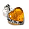 Pendente in Argento Sterling 925 Fatto a Mano con Pietra Preziosa di Ambra Baltica Naturale 1.77" ETC-14270