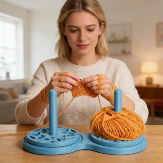 3D Printed Spinning Yarn Holder Knitting Crocheting Yarn Ball Spinner Dispenser Stand Embroidery Stitching