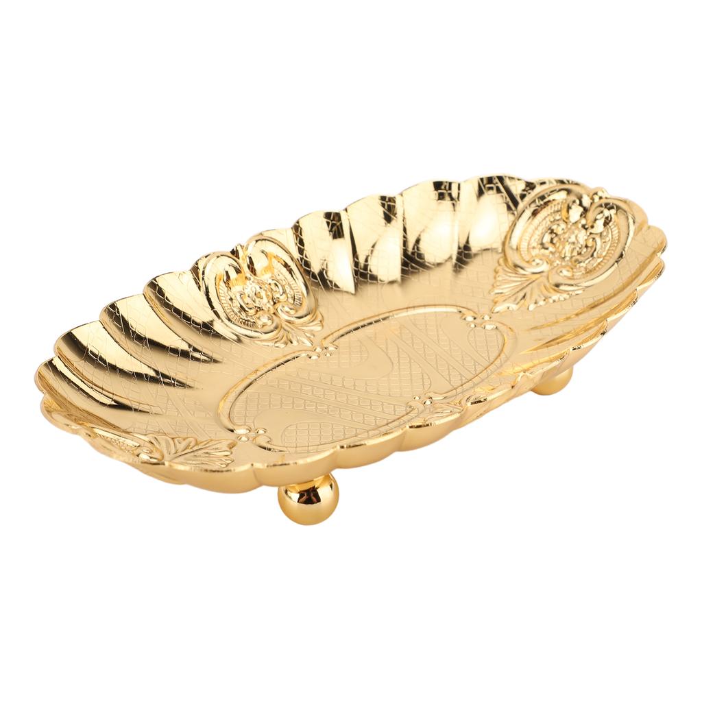 Metal Oval Tray Small Fruit Plate Snack Dinner Food Display Buffet Pastry Serving Plate