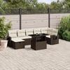 VidaXL Garden Lounge Set 8 Pcs with Brown Cushions Wicker 3274993