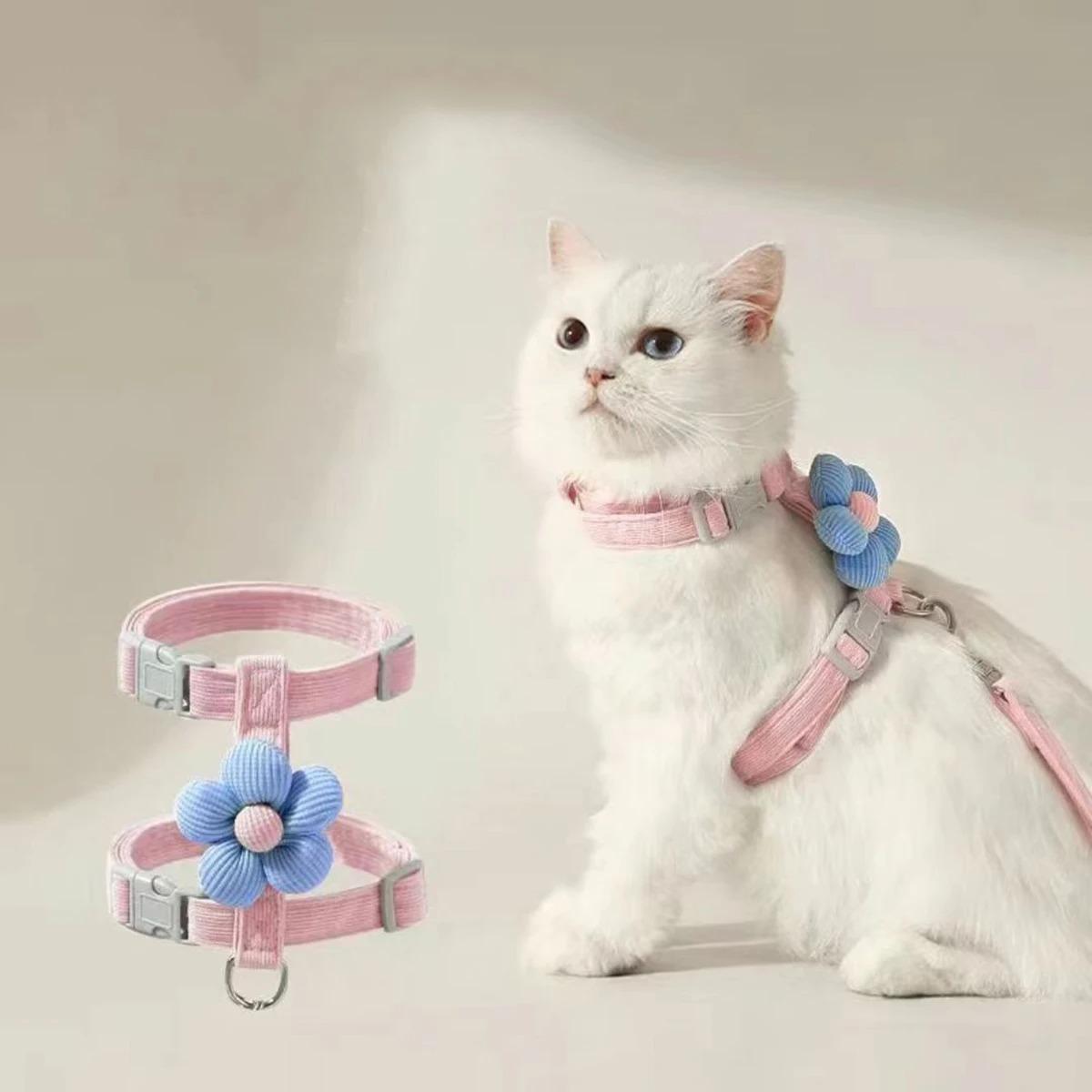 

Collars and Guides for Cats Pets Kittens Supplies Collar Kitten Pet Goods Products Accessories Things Leash Chain the Animals So S 1.2m рожевий