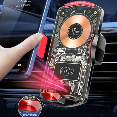 Transparentní držák nabíječky do auta 15w rychlá magnetická nabíječka telefonu se 3 hlavami univerzální držák do auta s ventilací pro iphone 14pro 14 13 12