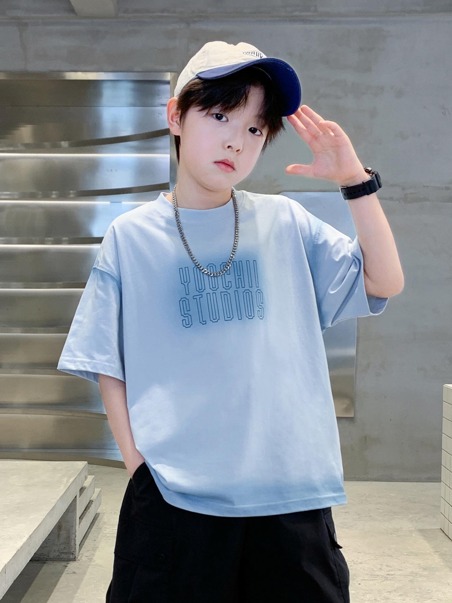 Boys Trendy Summer Casual Sportswear 2026: Cool, Lightweight Short Sleeve Outfit 170 cm