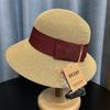 Straw Hat Children Spring and Summer Seaside Vacation Beach Hat Temperament Bucket Hat Casual Sunscreen Hat Travel Straw Weaving