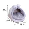 Bed Cute Enclosed Cat House Tent Comfortable Washable Cushioned Sleeping for Dogs