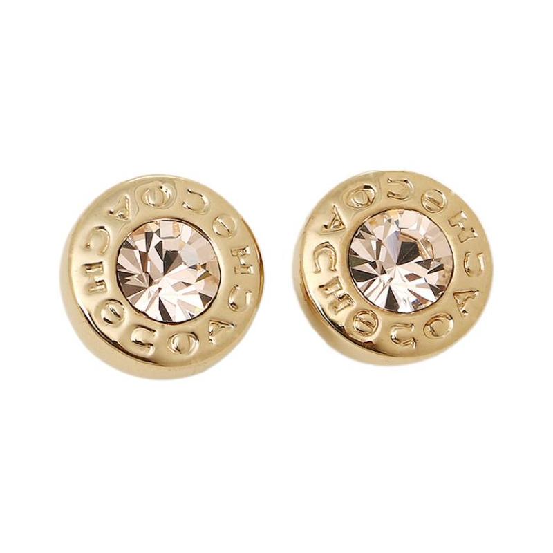 COACH Open rough stone alloy earrings women s gold золотой