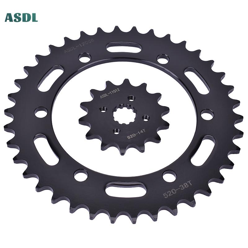 520 14T 38T Motorcycle Front Rear Sprocket Cam Staring Wheel For HONDA CBR250 CBR250R CBR250RA CBR 250 2011-13 520-14T 520-38T