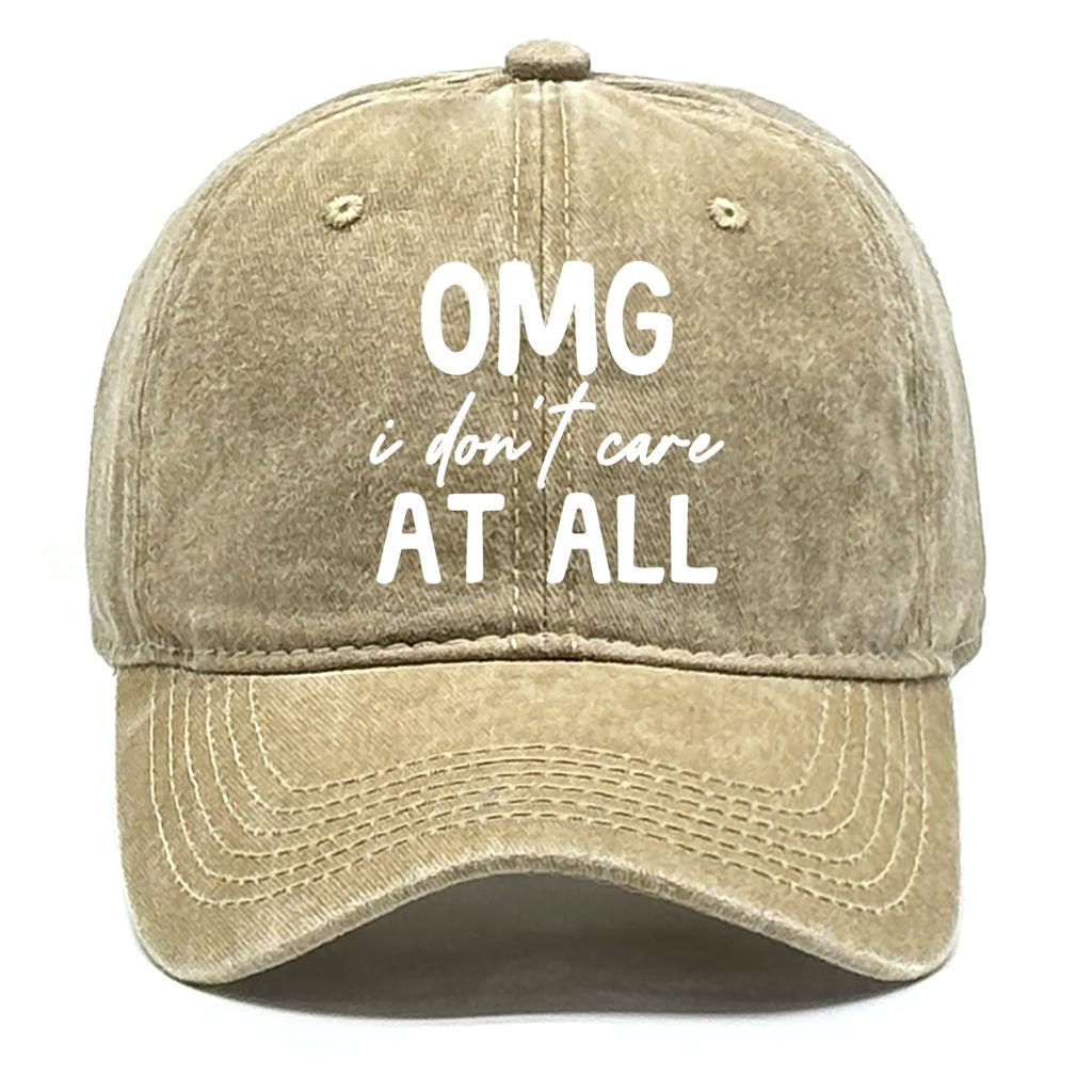 “I Don't Care At All” Unisex Snapback Baseball Caps Dad Hat Adjustable Buckle Headwear Sun Hat Ideal Choice For Casual Wear