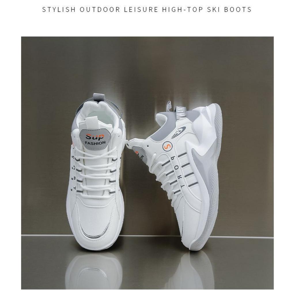 Men's Low Top and High Top Sports Shoes -Breathable PU Upper and Lace Up Design, Suitable for Running, Fitness and Daily Wear, Basketball Shoes