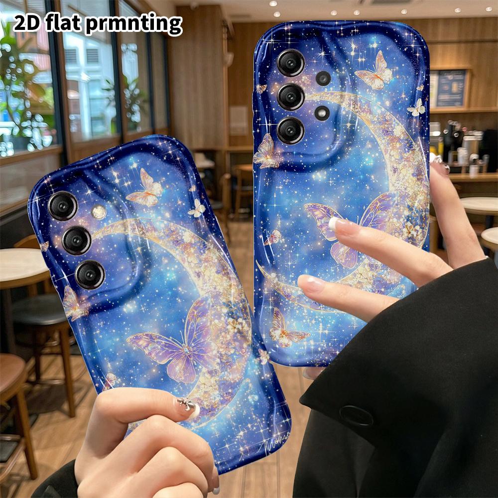 Phone Case: 2D Flat Samsung Galaxy A34 A35 M05 M06 S20 S22 S21 FE Plus 5G Protective Case, Butterfly Starry Sky, Christmas and Halloween Gifts