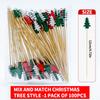 200/100/50 PCS Fruit Toothpick Bamboo Stick - Disposable Fruit Fork Dim Sum Sushi Cocktail Stick - Suitable for Christmas, Parti