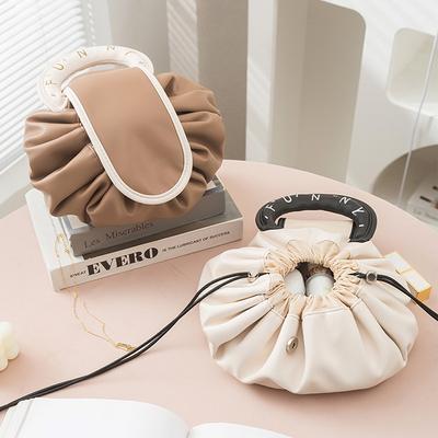 Fashion Drawstring Cosmetic Bag With Handle Large Capacity Toiletry Bag Travel Storage Supplies