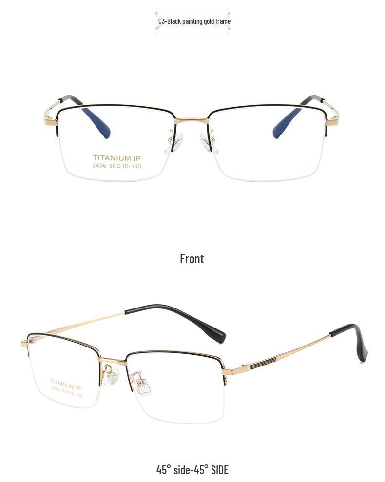 2024 Classic Unisex Half-Rim Titanium Glasses Frame