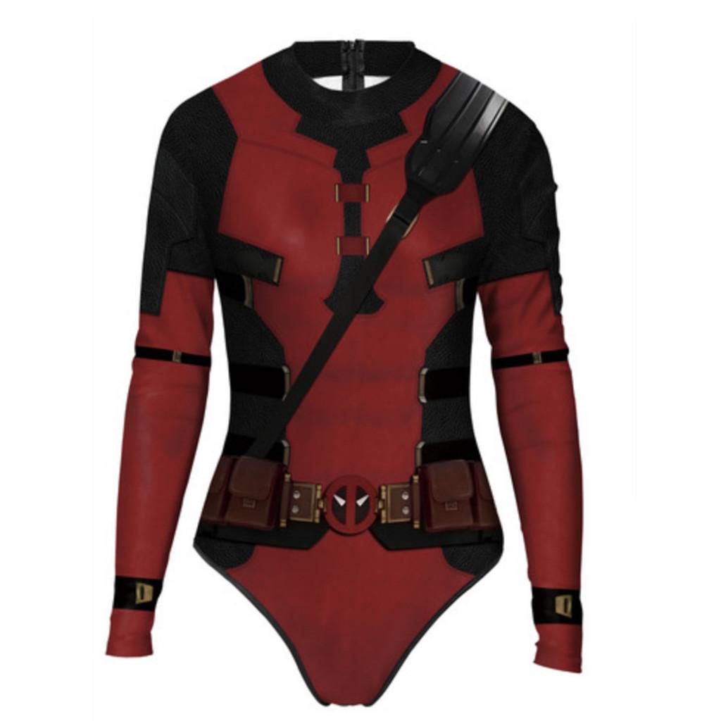 Tuta Intera Cosplay 3D degli Avengers Deadpool in Tessuto di Seta di Latte per Fan di Anime e Costumi di Halloween