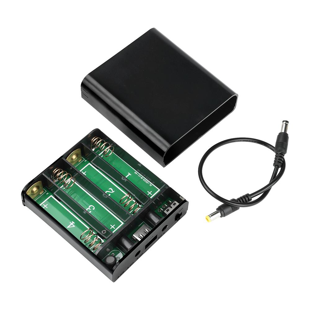 

DIY 18650 Power Bank Case 4 Cells Battery Charging Box Welding-Free Backup Power Supply Box Kit 5V/16V With Switch DC 5.5*2.1mm