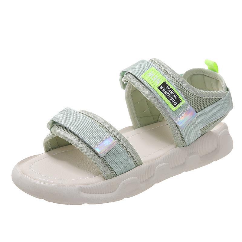 

Женские сандалии, новая мягкая подошва, удобные, на плоской подошве, модные, на липучке, пляжная обувь для женщин 40 зелёный