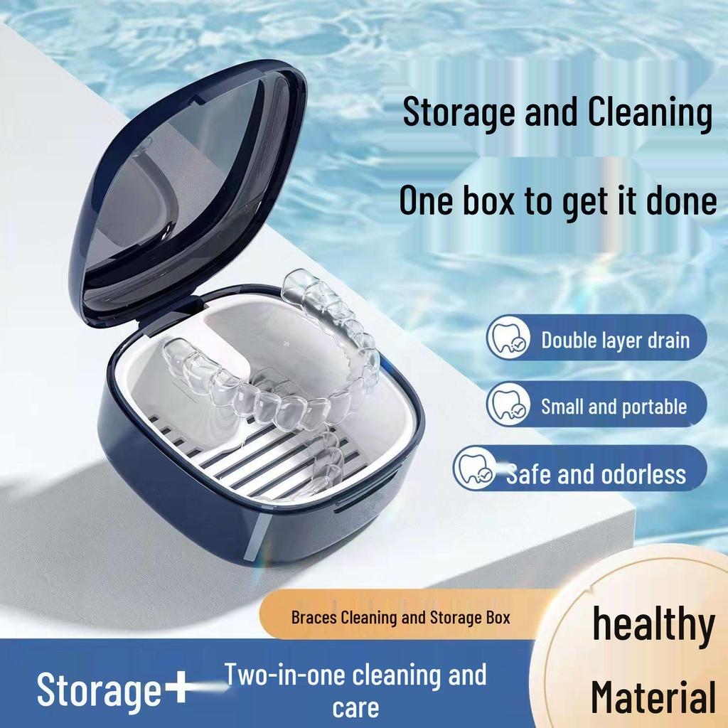 Compact Invisible Braces and Retainers Holder with Easy-Clean Sliding Cover