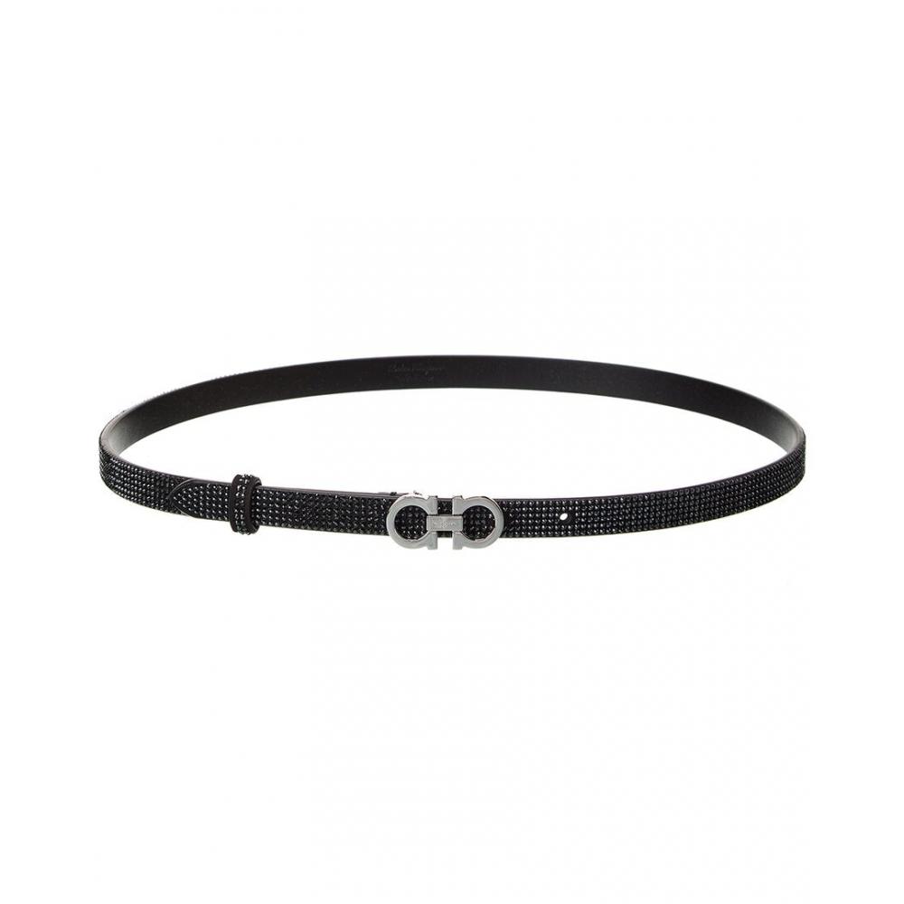 

Двосторонній регульований шкіряний ремінь Ferragamo Gancini чорний 70 cm