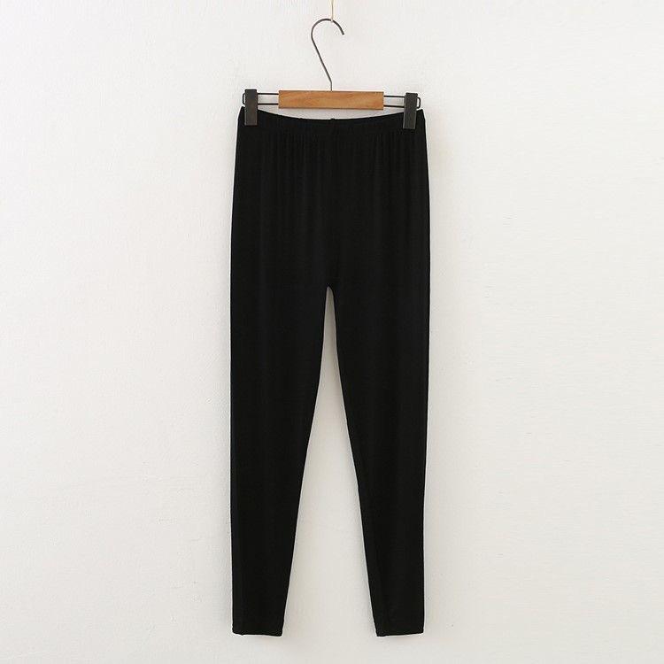 

High-Waist Plus Size Modal Leggings: Stretchy, Slimming, Cropped Versatile Pants One Size