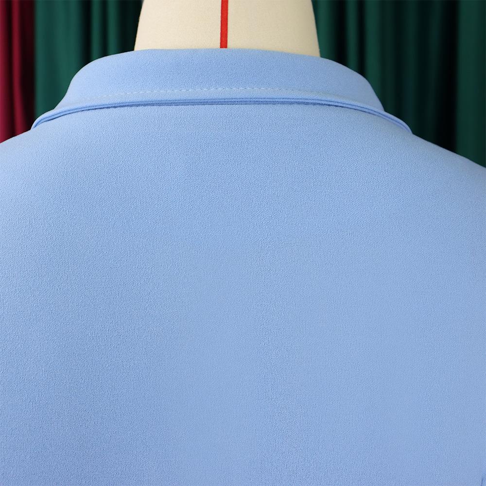 JKASHDK Damenmode Herbst Winter Einfarbiger Druck Übergröße 3/4 Ärmel Hohe Taille Freizeitkleider