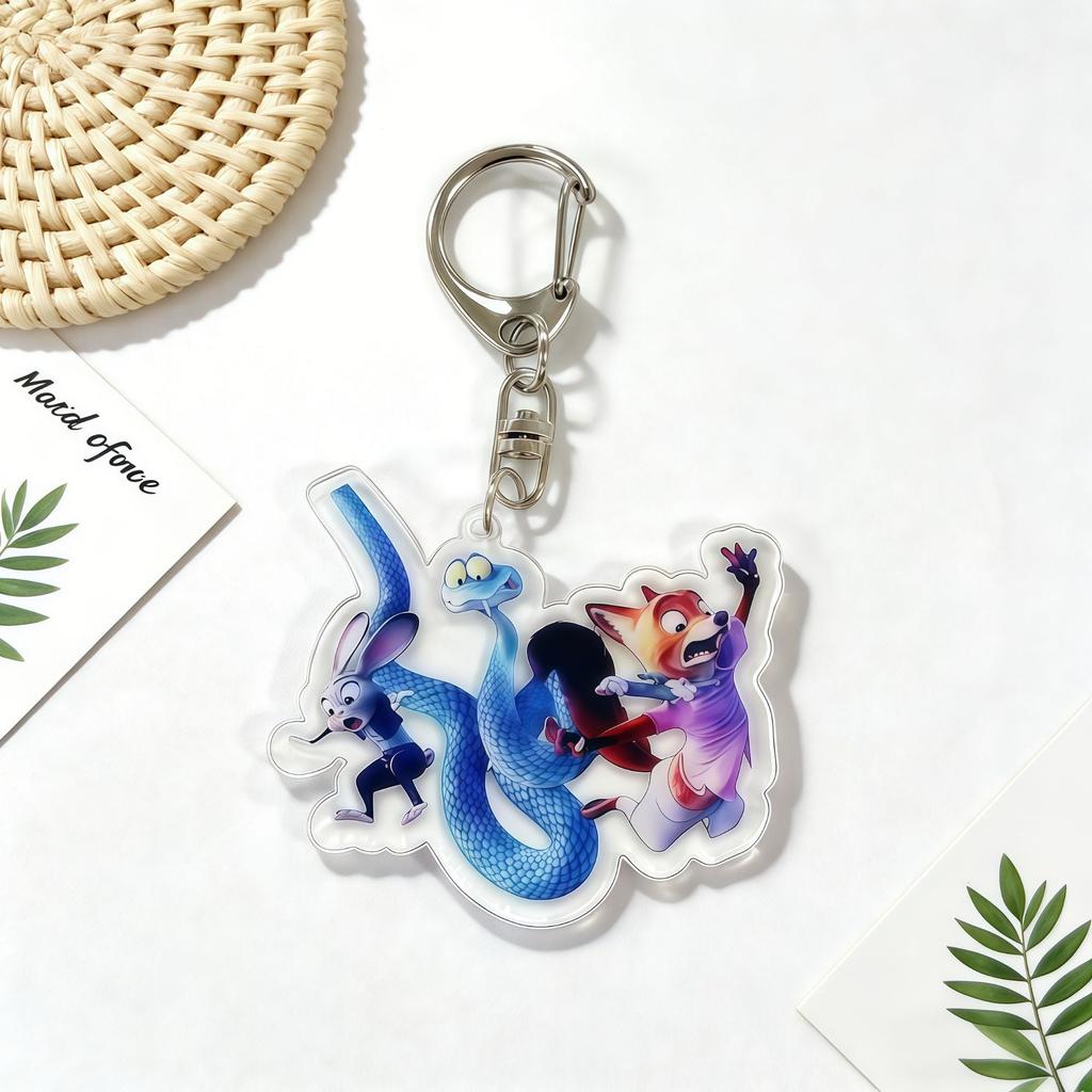 Zootopia Madness Judith Nick Acrylic Keychain Couple Backpack Cute Cartoon Gift Y2k Fashion Toys Anime Cartoon Frind